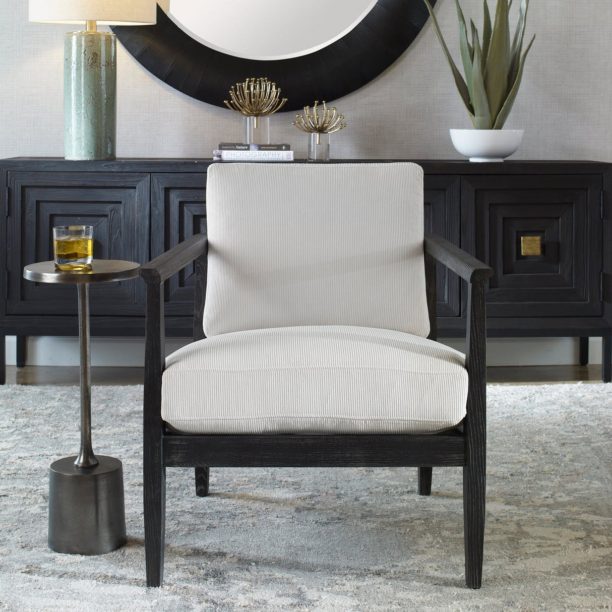 Brunei White Accent Chair | Uttermost | Home Elegance USA