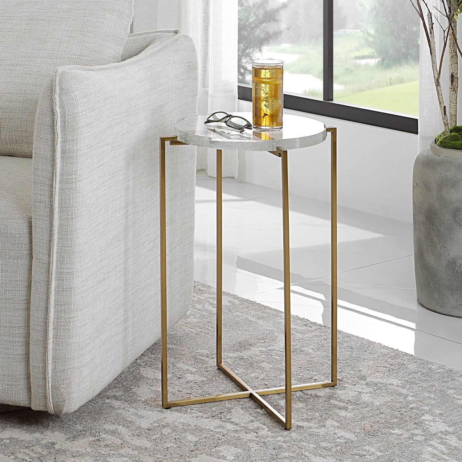Uttermost Star-Crossed Glass Accent Table - Home Elegance USA