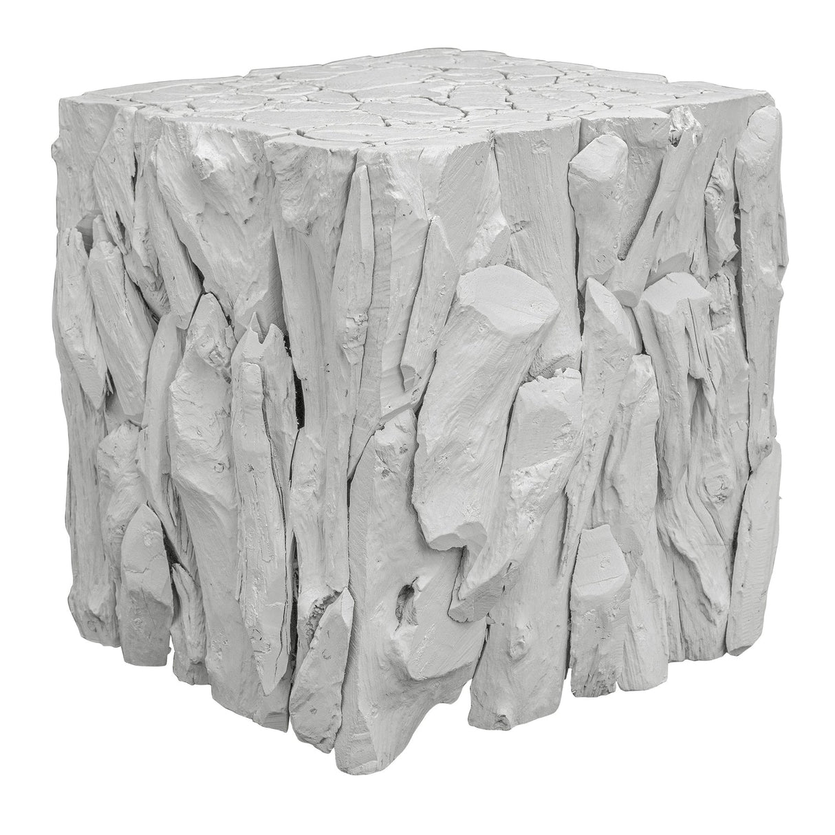 Uttermost Teak Root White Bunching Cube - Home Elegance USA