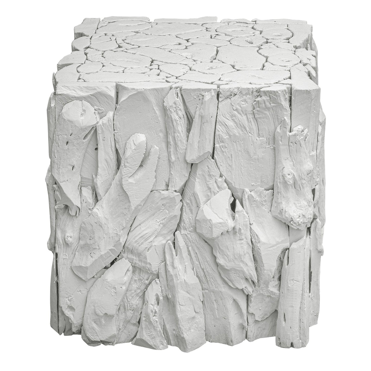 Uttermost Teak Root White Bunching Cube - Home Elegance USA