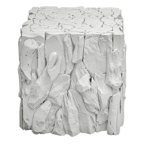 Uttermost Teak Root White Bunching Cube - Home Elegance USA