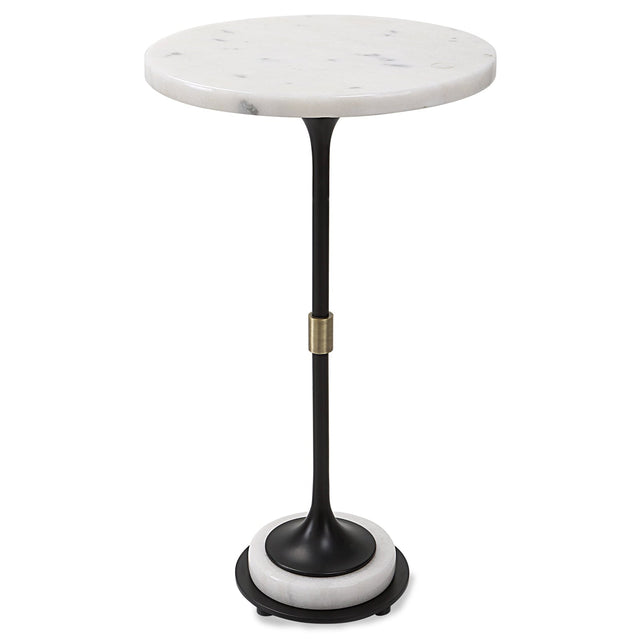 Uttermost Sentry White Marble Accent Table - Home Elegance USA