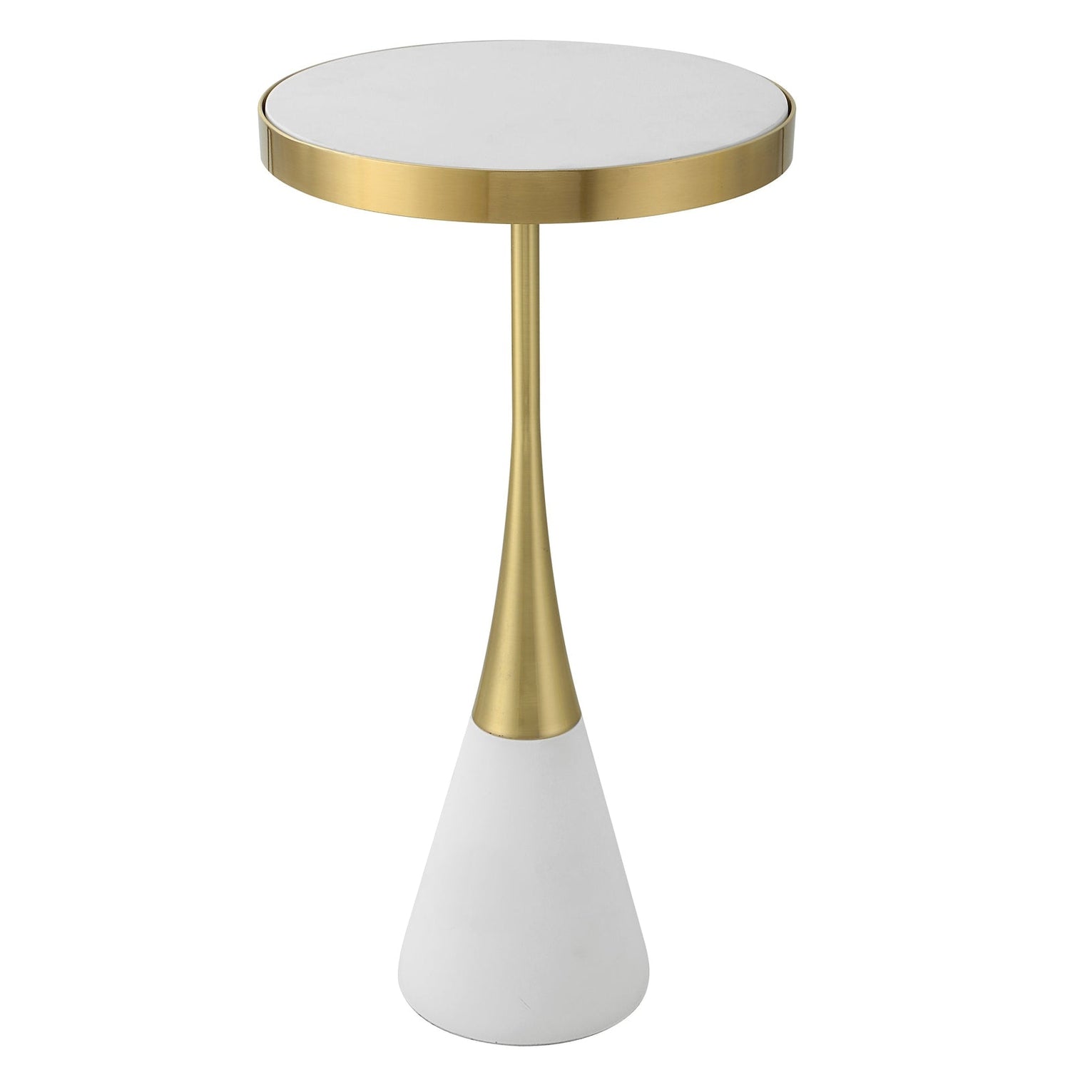 Apex White Concrete Accent Table | Uttermost | Home Elegance USA