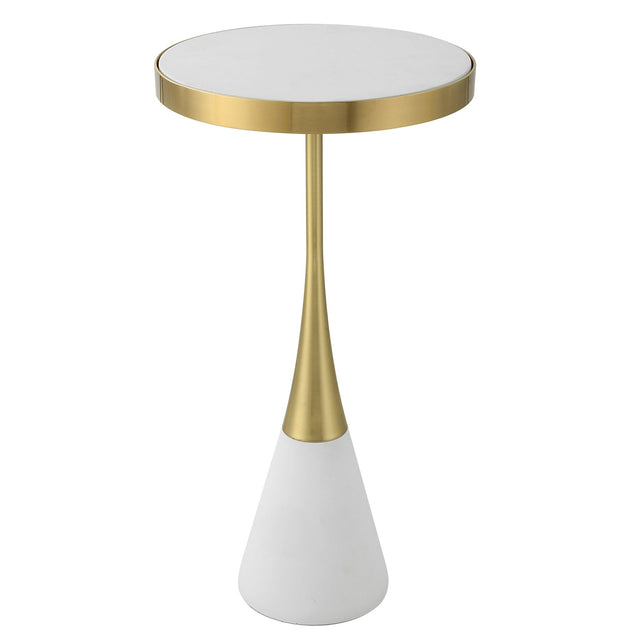 Apex White Concrete Accent Table | Uttermost | Home Elegance USA