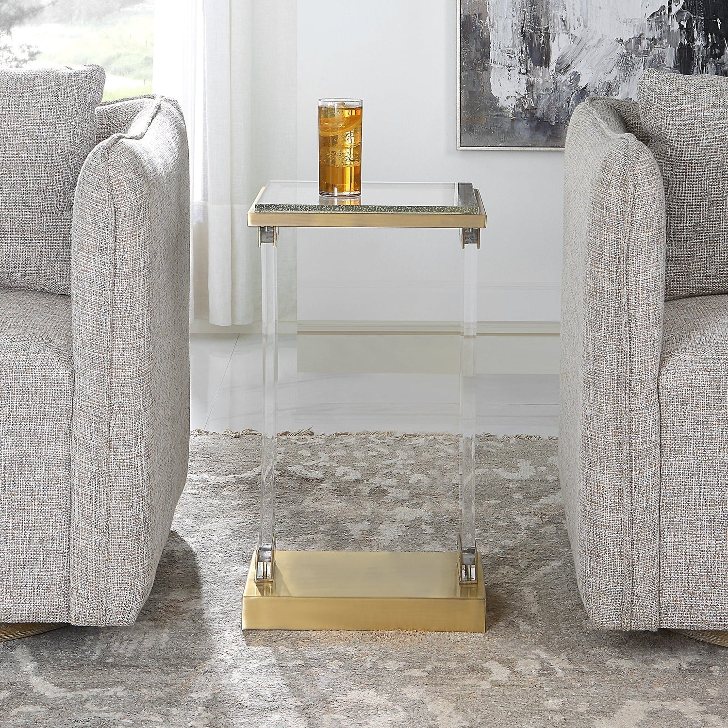 Uttermost Muse Seeded Glass Accent Table - Home Elegance USA