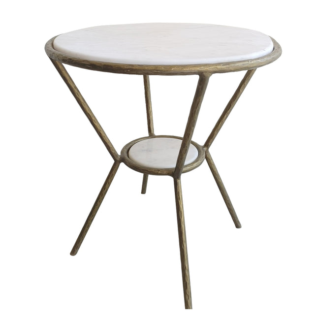 Uttermost Refuge Round White Side Table - Home Elegance USA