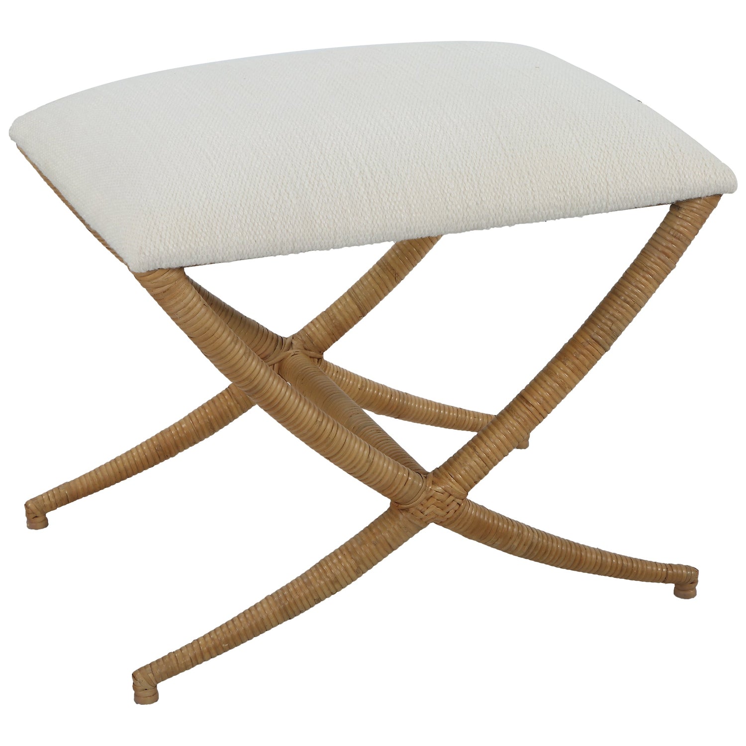 Uttermost Expedition White Fabric Small Bench - Home Elegance USA