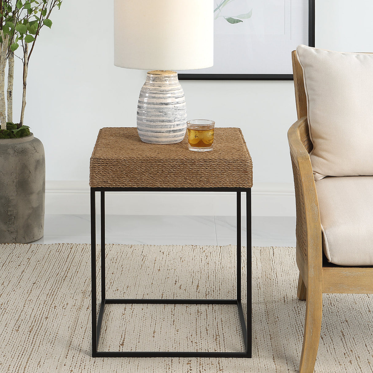 Uttermost Laramie Rustic Rope Accent Table - Home Elegance USA