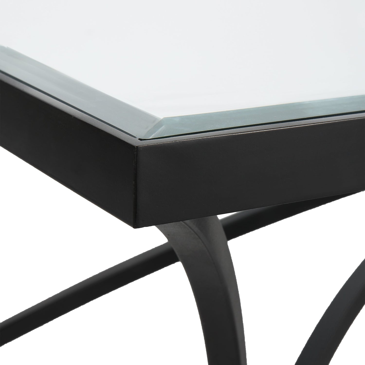 Alayna Black Metal & Glass Coffee Table | Uttermost | Home Elegance USA