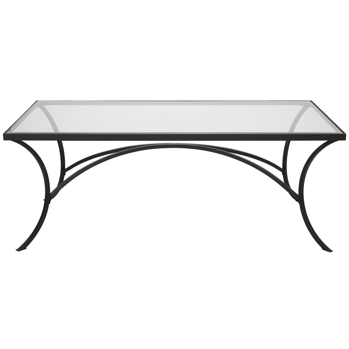 Alayna Black Metal & Glass Coffee Table | Uttermost | Home Elegance USA