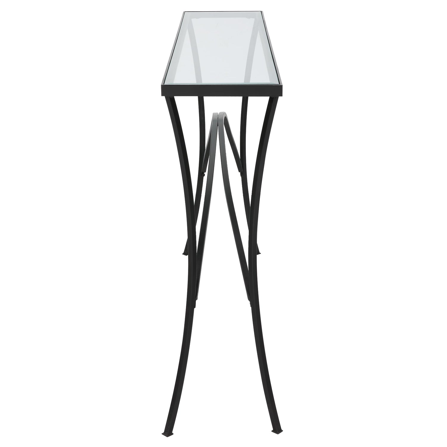 Alayna Black Metal & Glass Console Table | Uttermost | Home Elegance USA