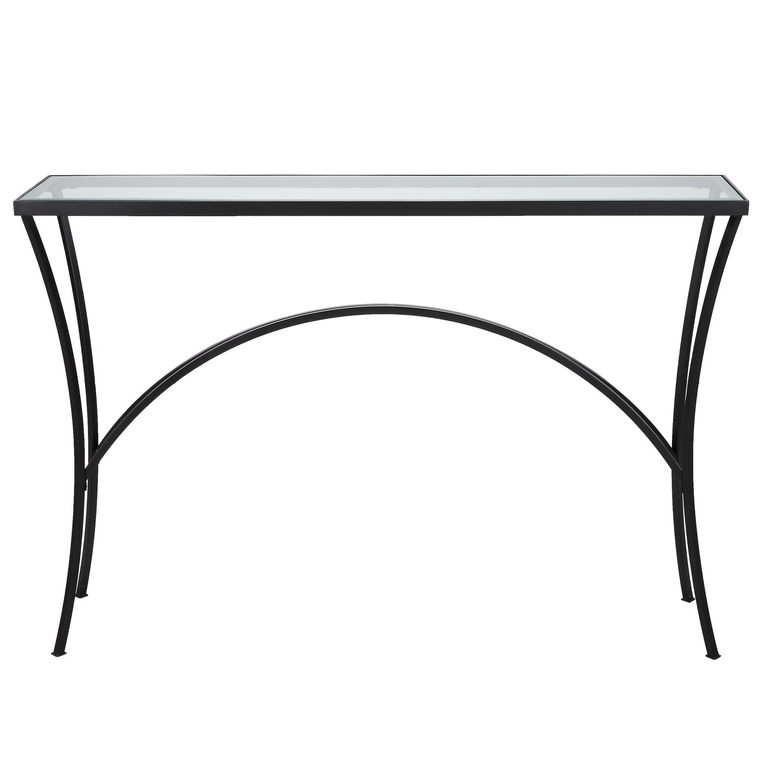 Alayna Black Metal & Glass Console Table | Uttermost | Home Elegance USA