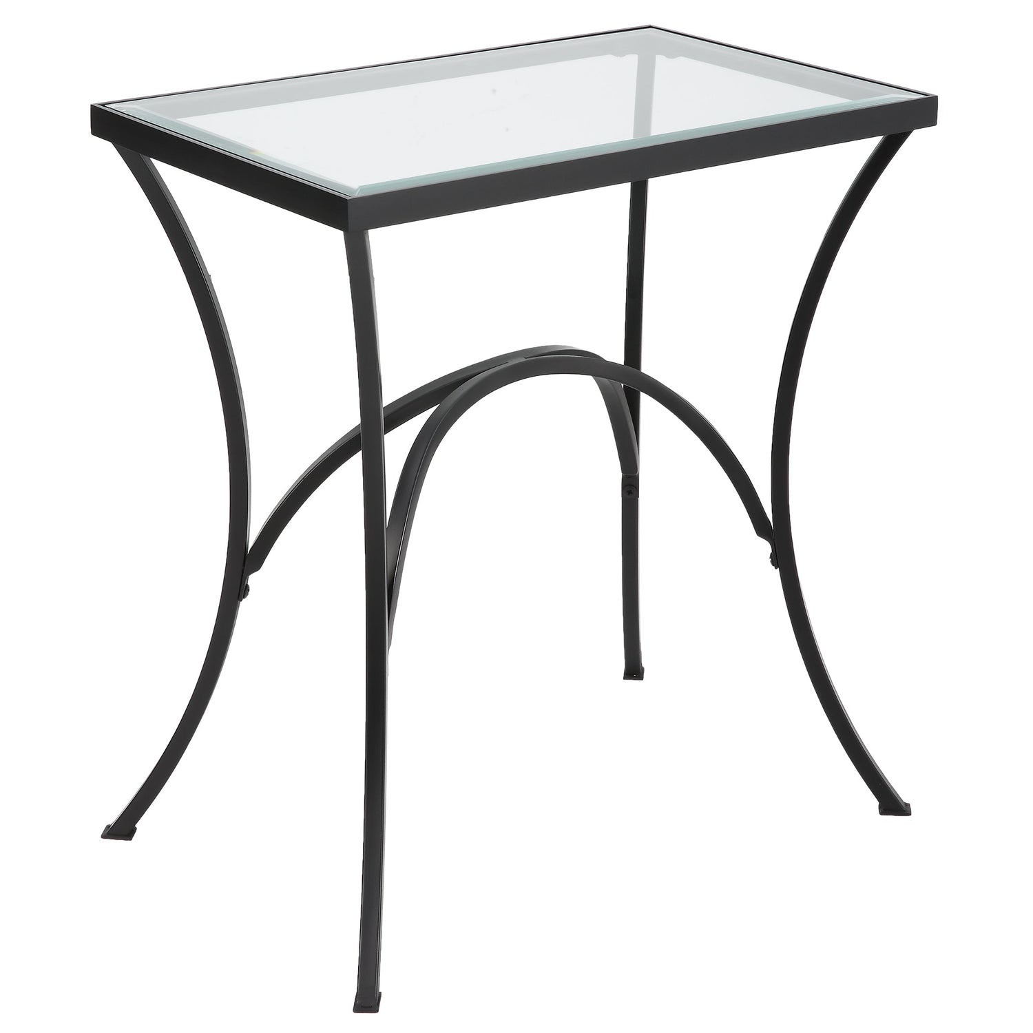 Alayna Black Metal & Glass End Table | Uttermost | Home Elegance USA