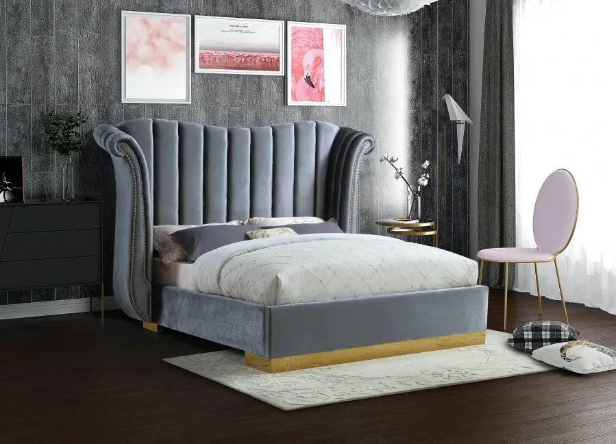 Flora Velvet Platform Bed by Meridian Furniture Meridian Furniture