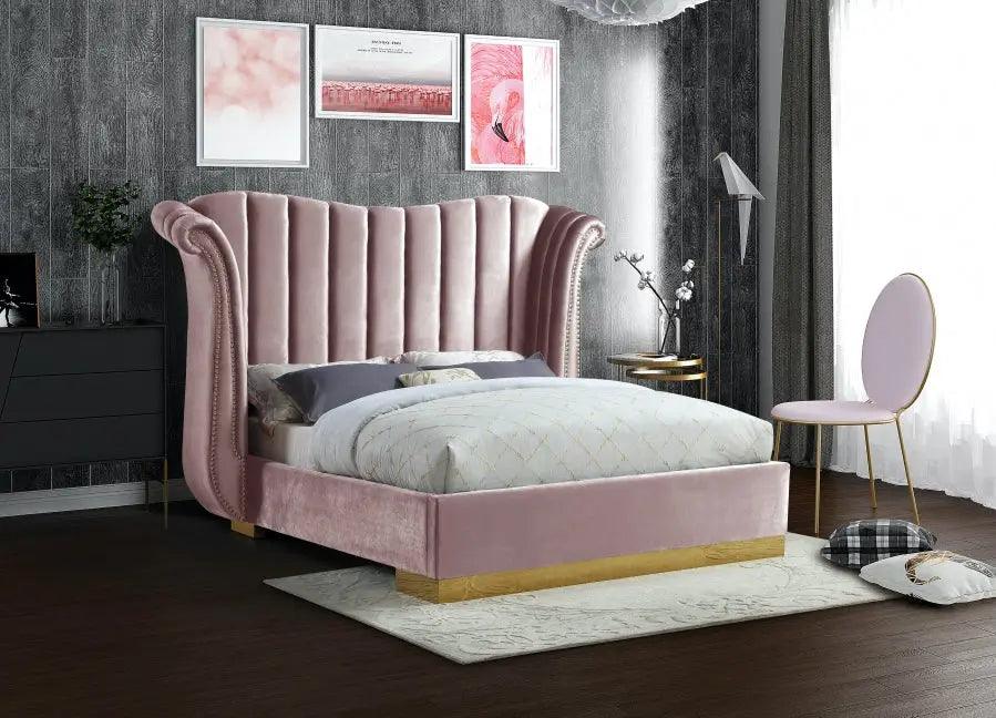 Flora Velvet Platform Bed by Meridian Furniture Meridian Furniture