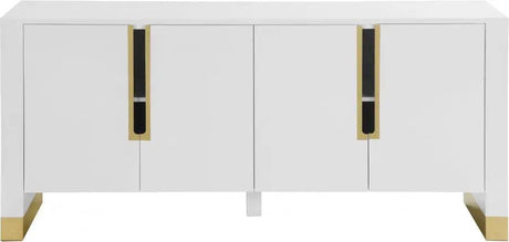 Florence Sideboard / Buffet in White Lacquer by Meridian Furniture Meridian Furniture