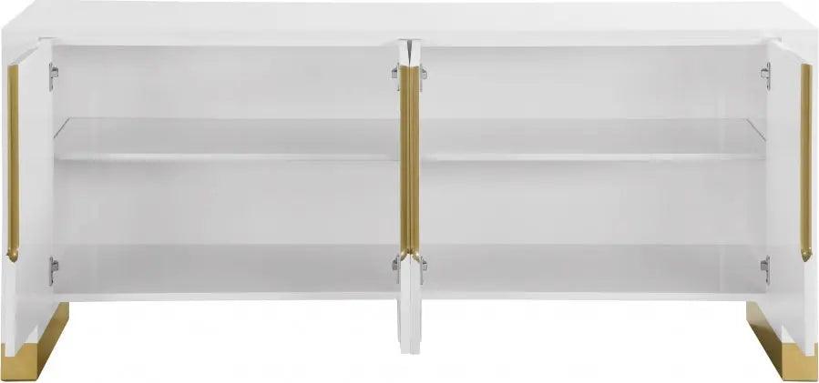 Florence Sideboard / Buffet in White Lacquer by Meridian Furniture Meridian Furniture