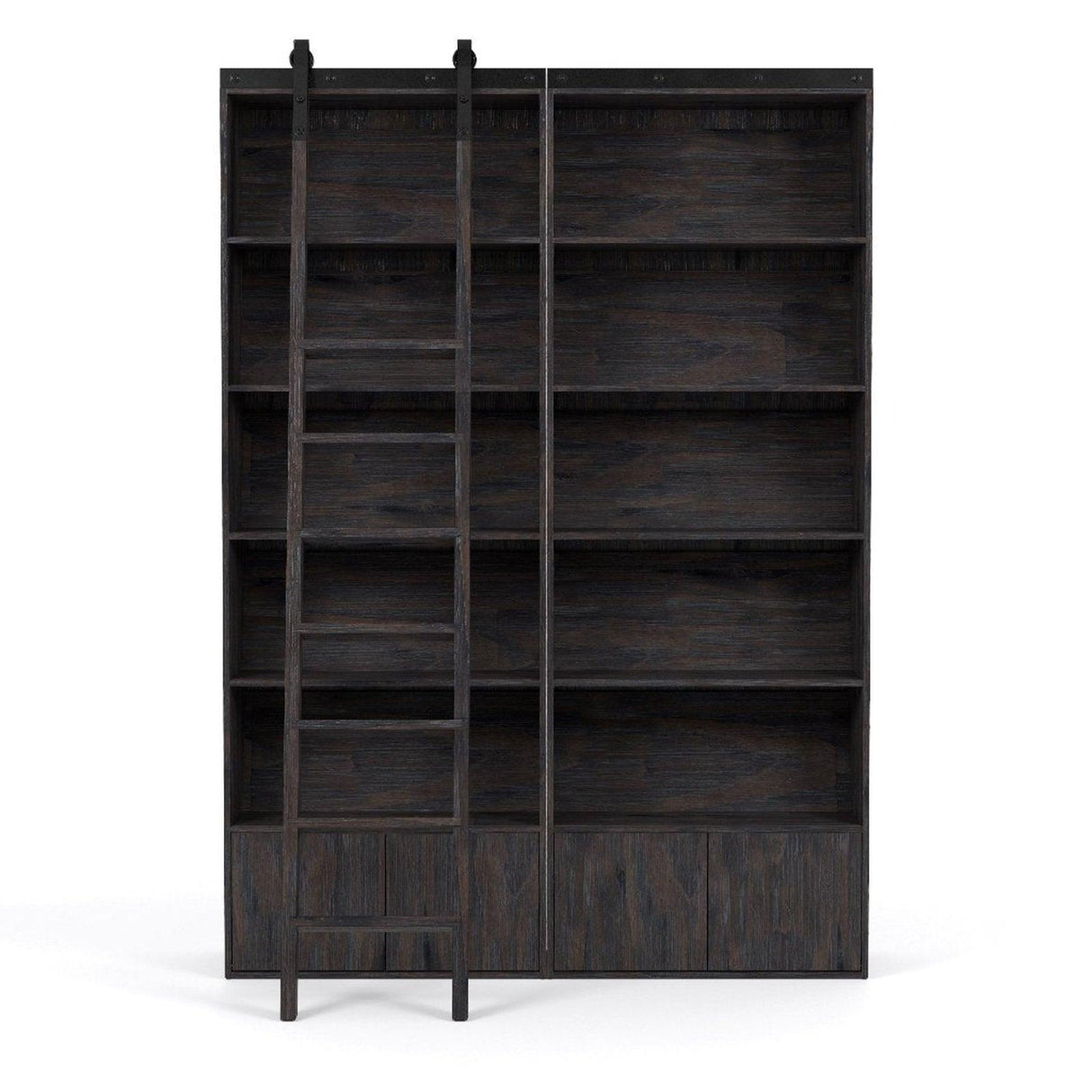 Four Hands Bane Double Bookshelf With Ladder