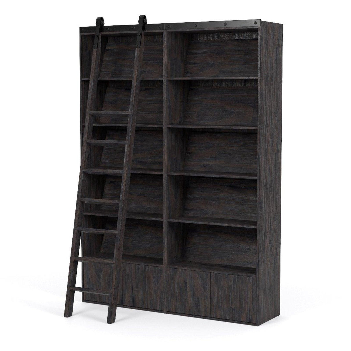 Four Hands Bane Double Bookshelf With Ladder