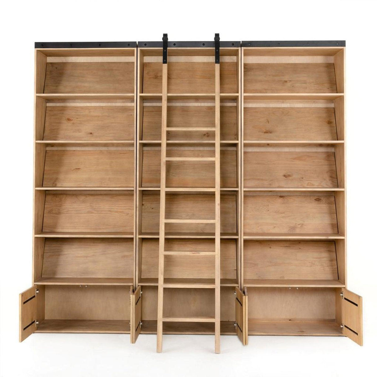 Four Hands Bane Triple Bookshelf With Ladder