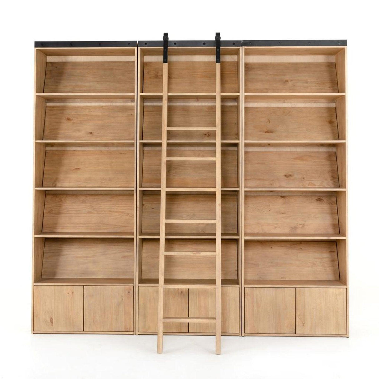 Four Hands Bane Triple Bookshelf With Ladder