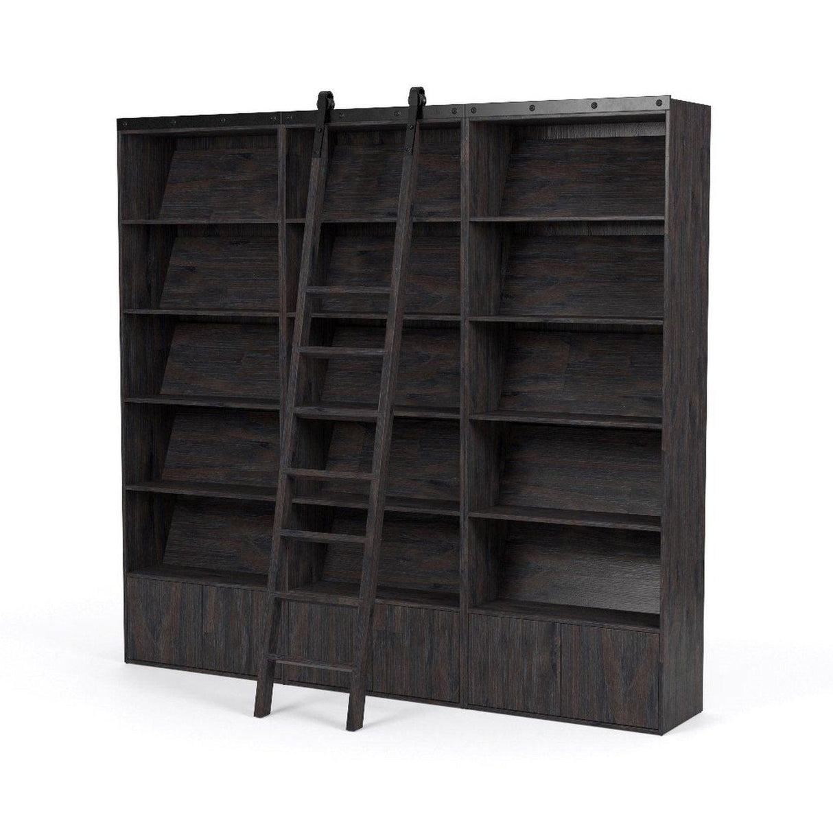 Four Hands Bane Triple Bookshelf With Ladder