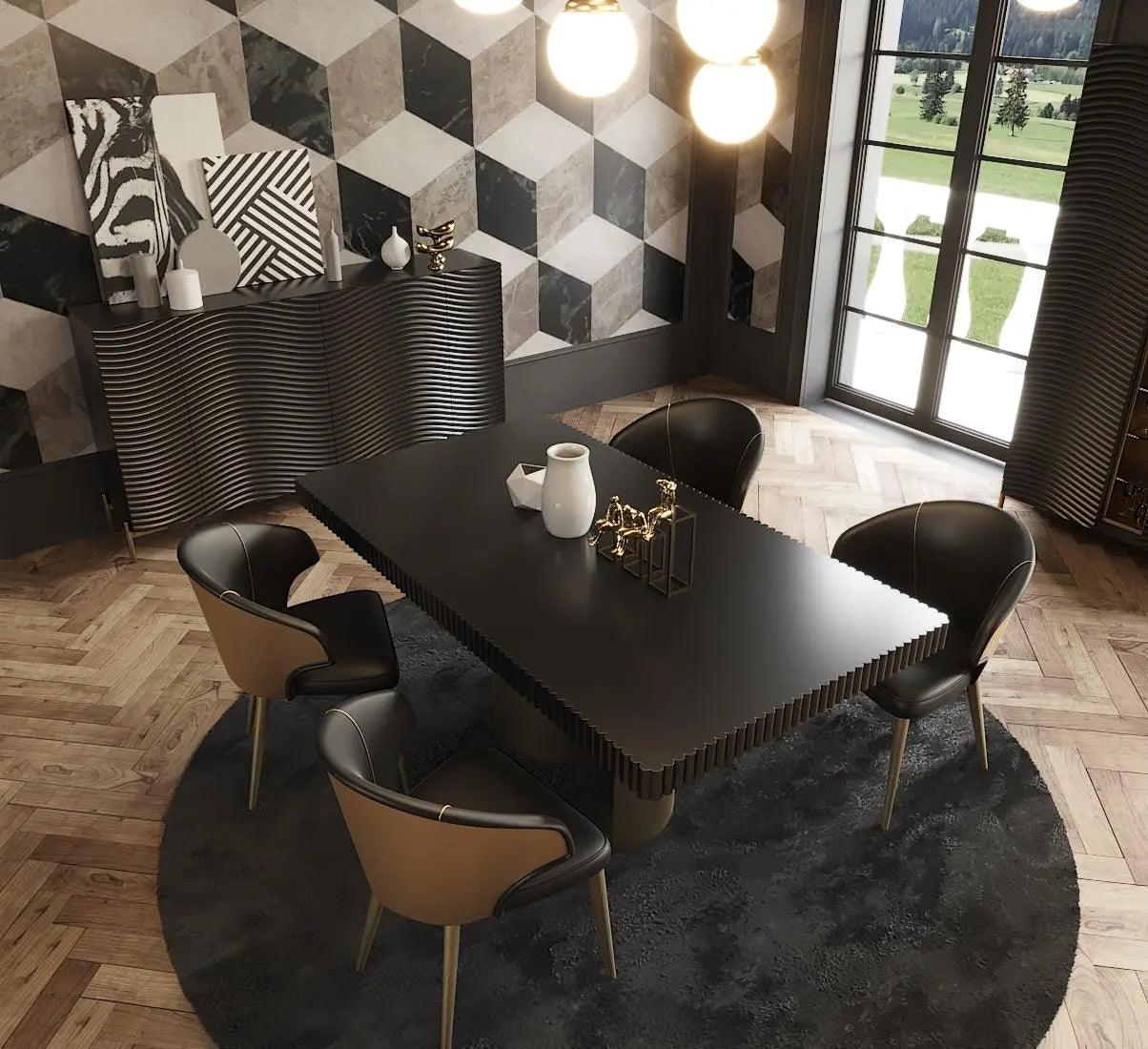 Glam Shiny Dining Room Set By Esf Furniture - ESF Furniture