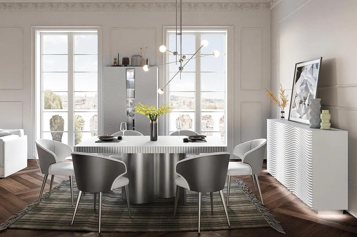 Glam Shiny Dining Room Set By Esf Furniture - ESF Furniture