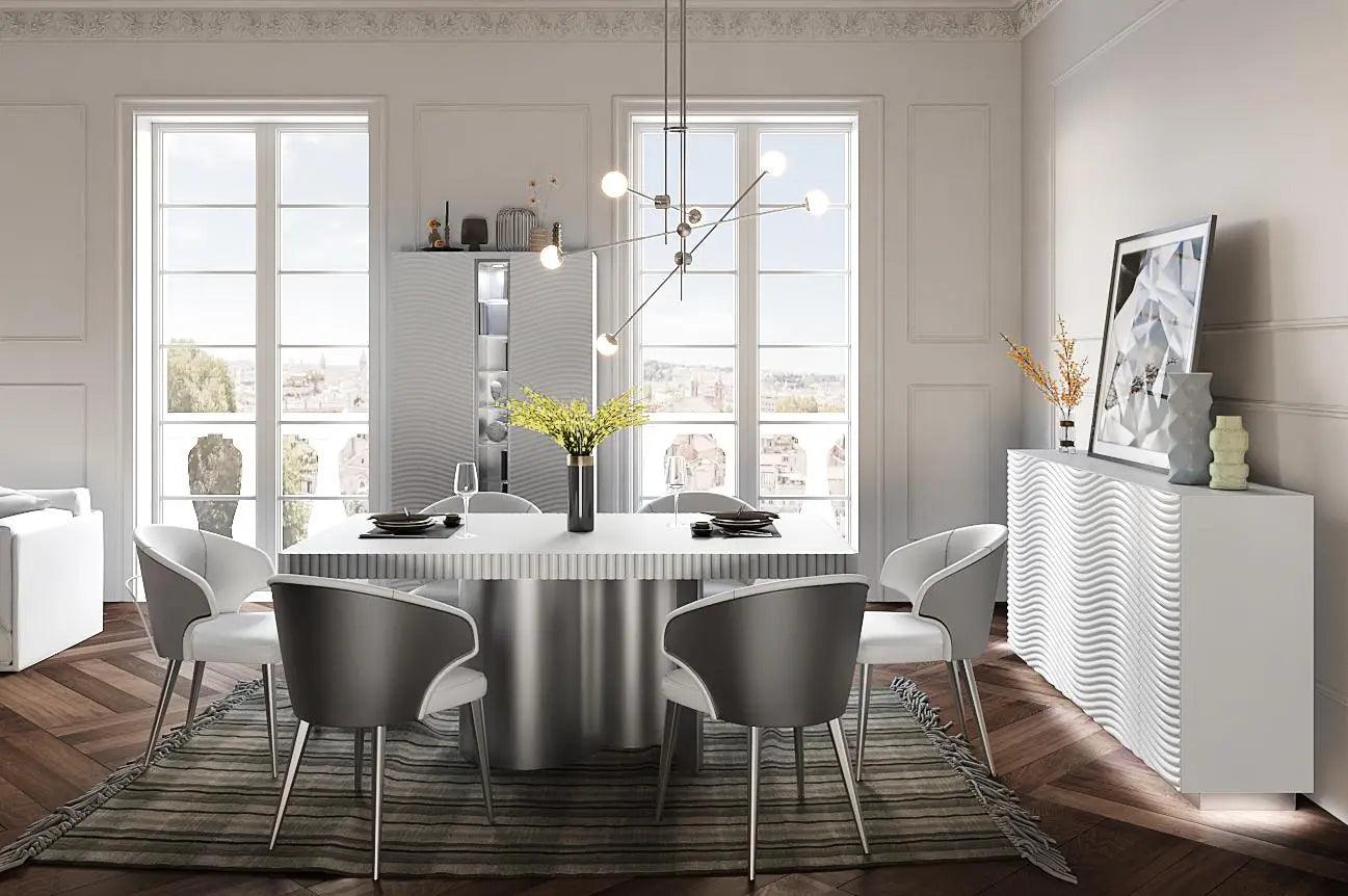 Glam Shiny Dining Room Set By Esf Furniture - ESF Furniture