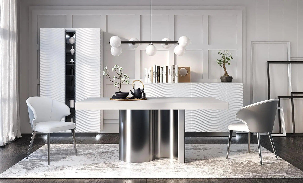 Glam Shiny Dining Room Set By Esf Furniture - ESF Furniture