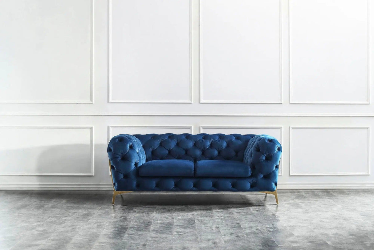Glamour Blue Sofa and Loveseat by J&M Furniture J&M Furniture