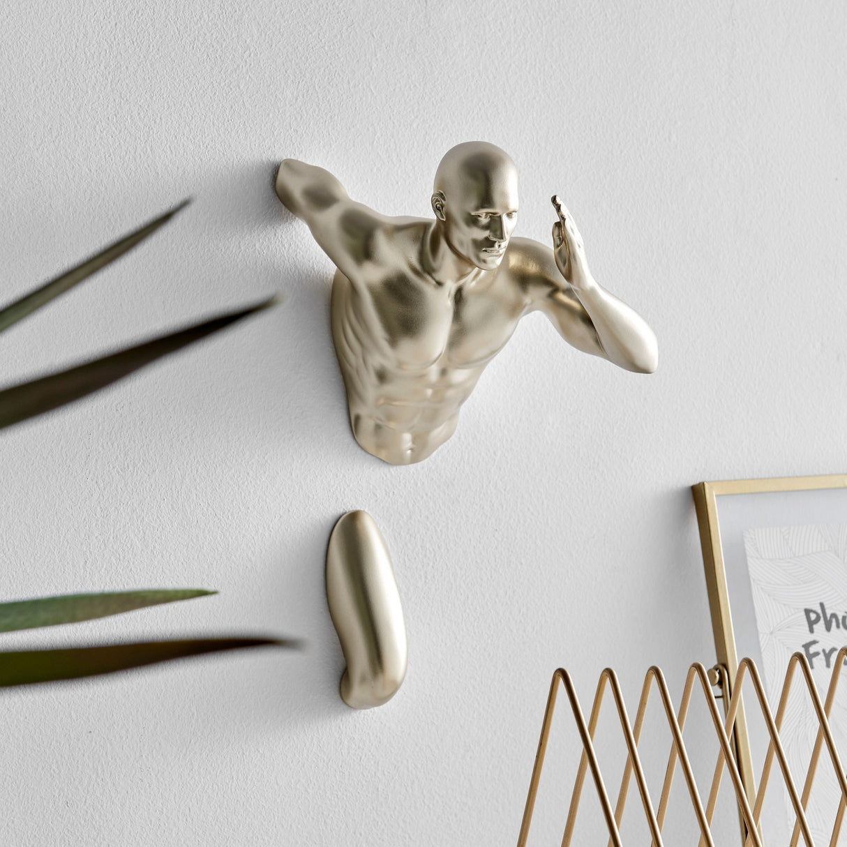 Gold Wall Runner 13" Sculpture - Home Elegance USA