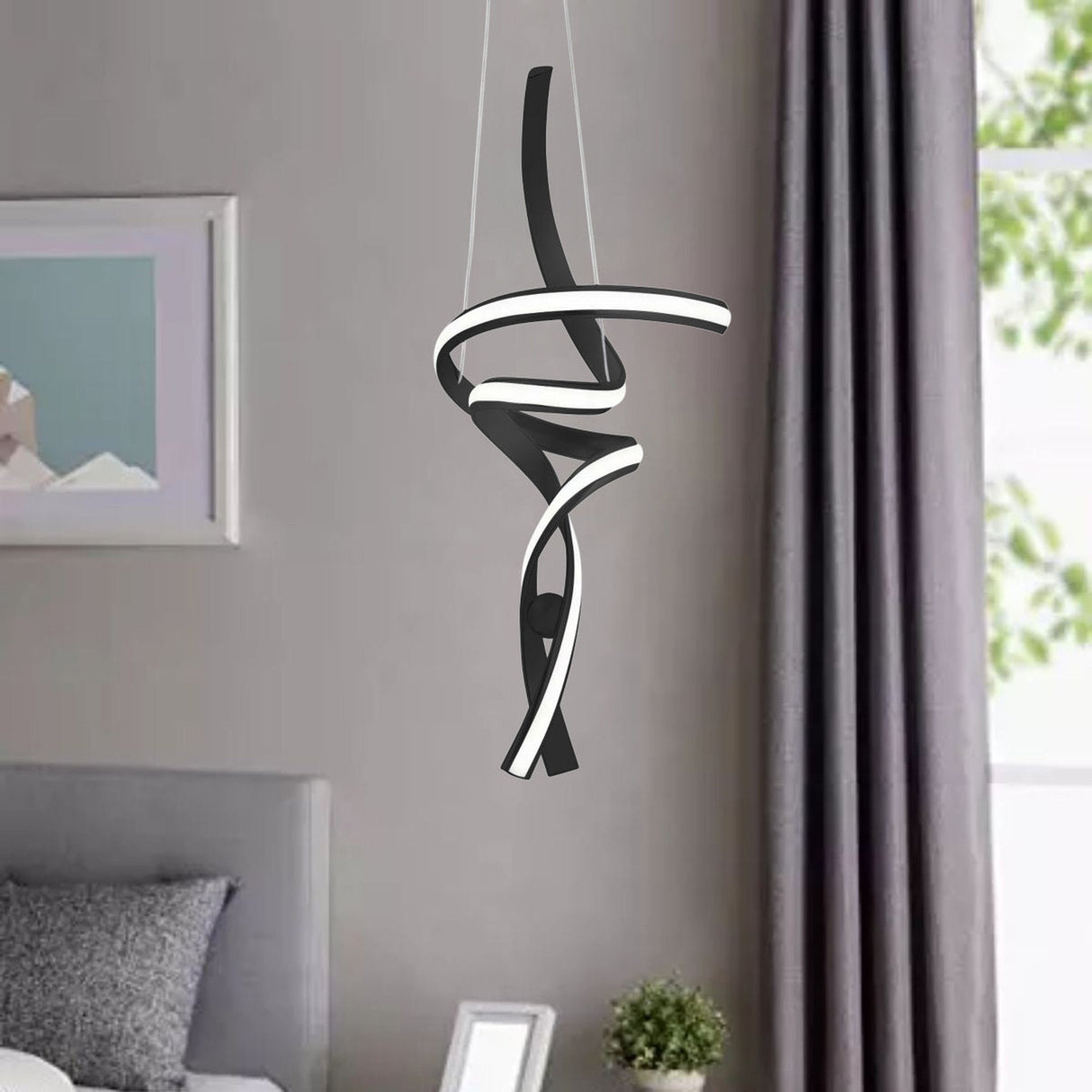 Hamburg LED Chandelier // Black - Home Elegance USA