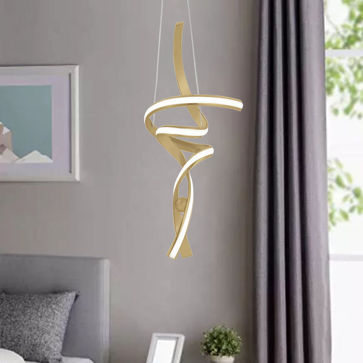 Hamburg LED Chandelier // Sandy Gold - Home Elegance USA