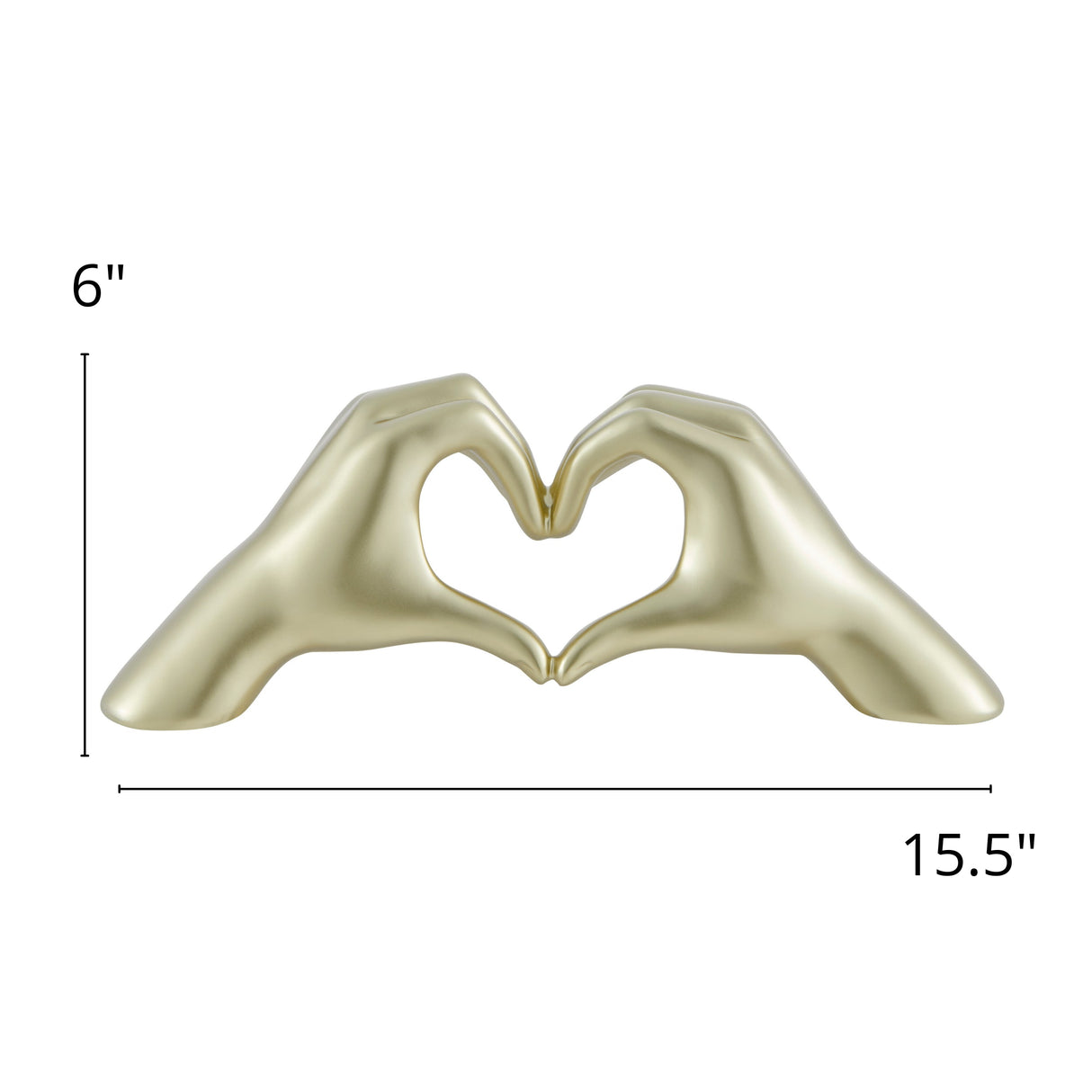 Heart Hands Champagne Gold - Home Elegance USA