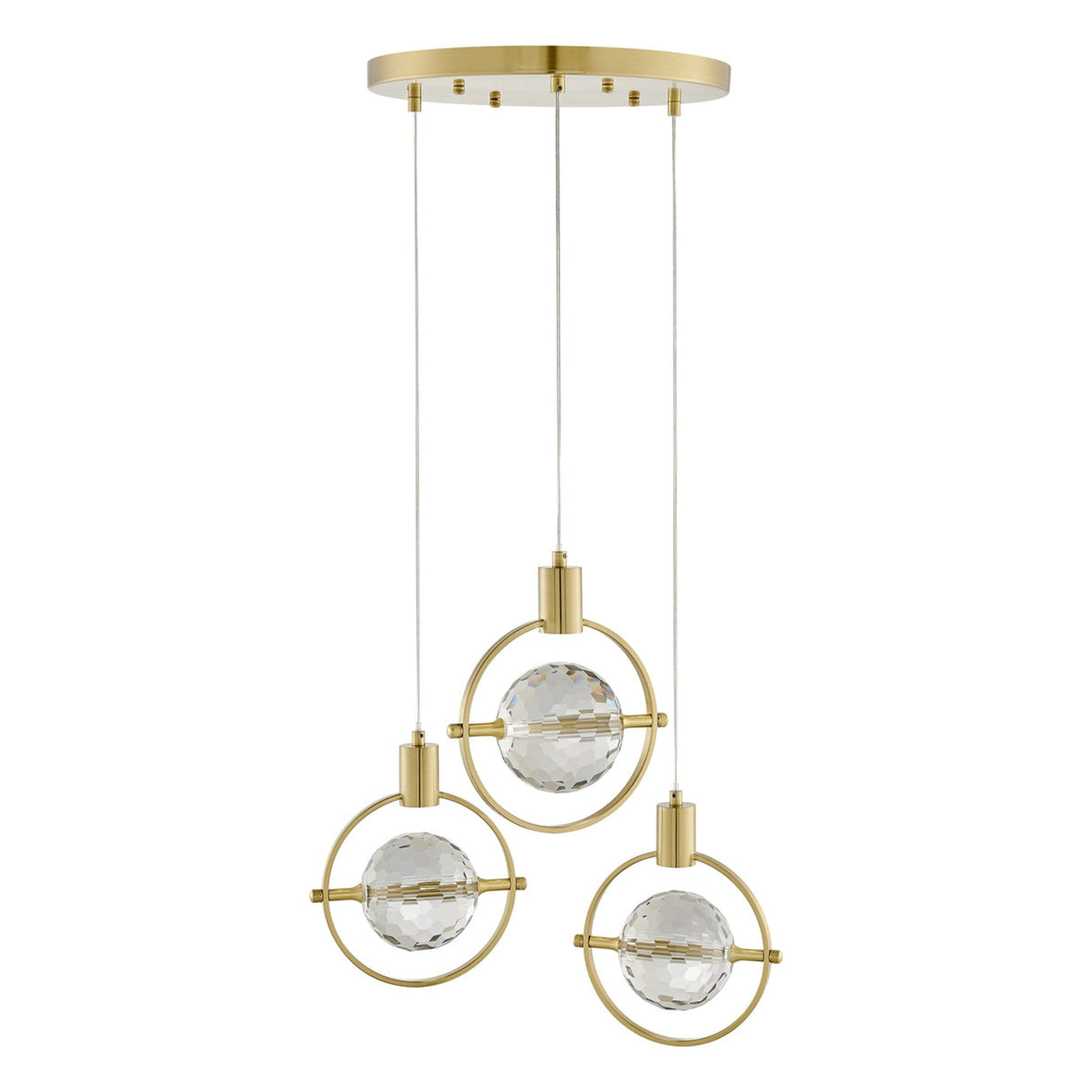 Hollywood Circle 3 Light Pendant // Gold - Home Elegance USA