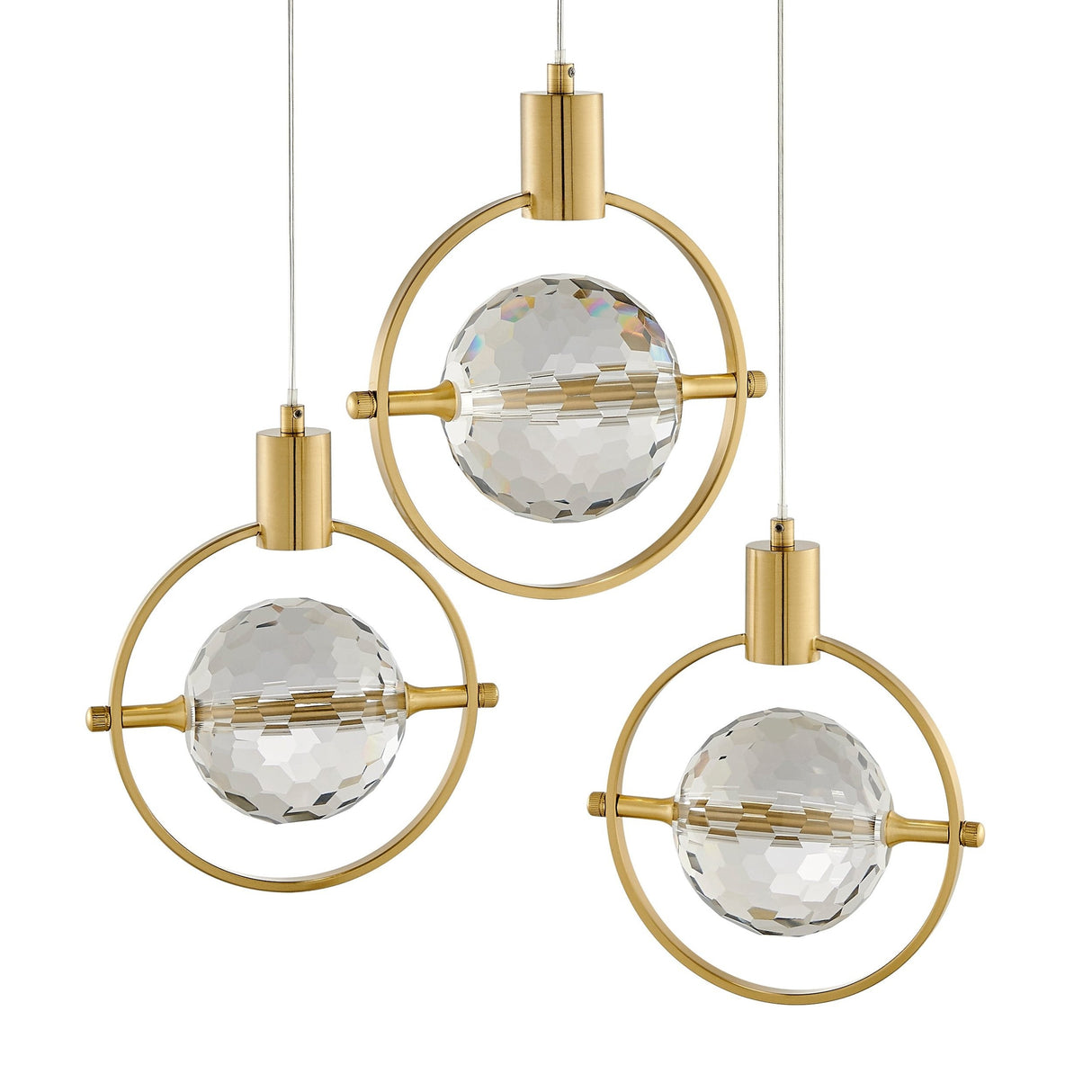 Hollywood Circle 3 Light Pendant // Gold - Home Elegance USA