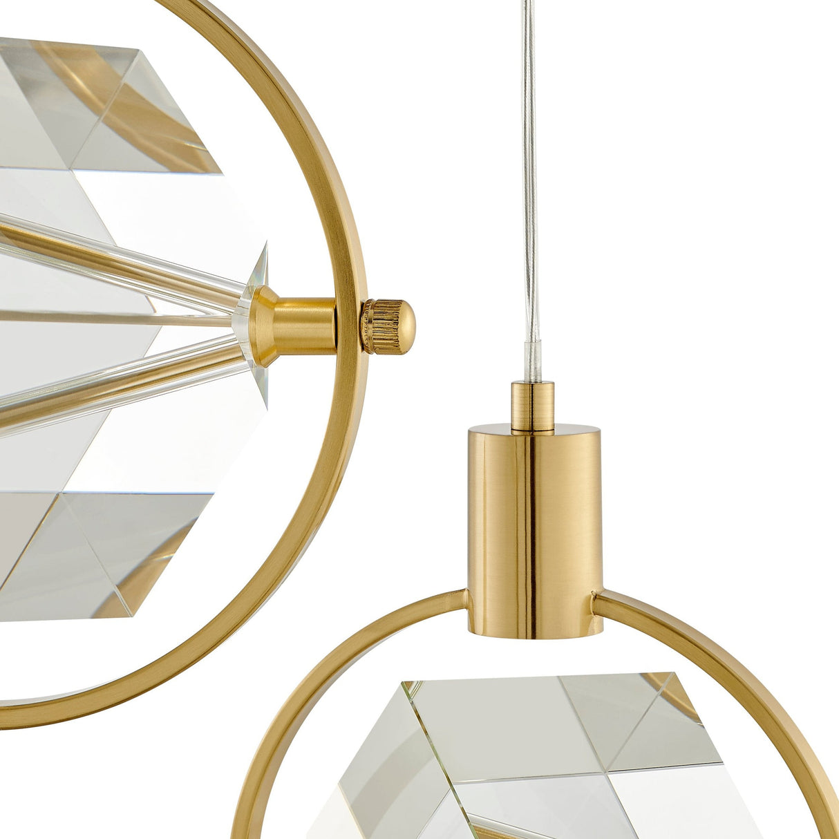 Hollywood Cube 3 Light Pendant // Gold - Home Elegance USA