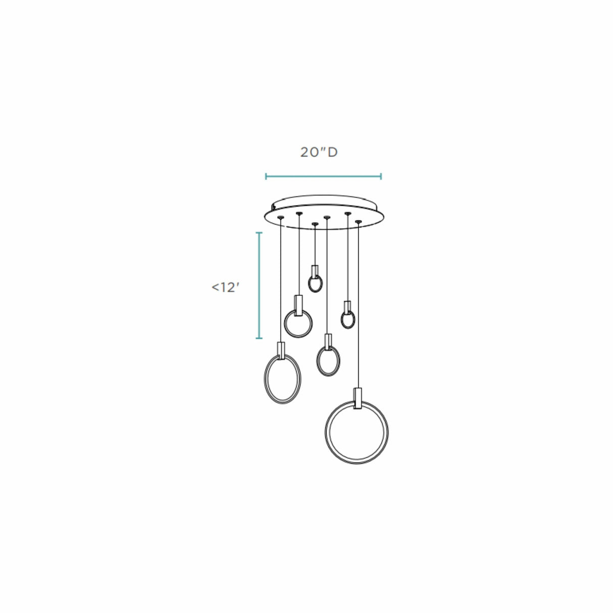 Hong Kong LED Circular Chandelier// Matte Black - Home Elegance USA