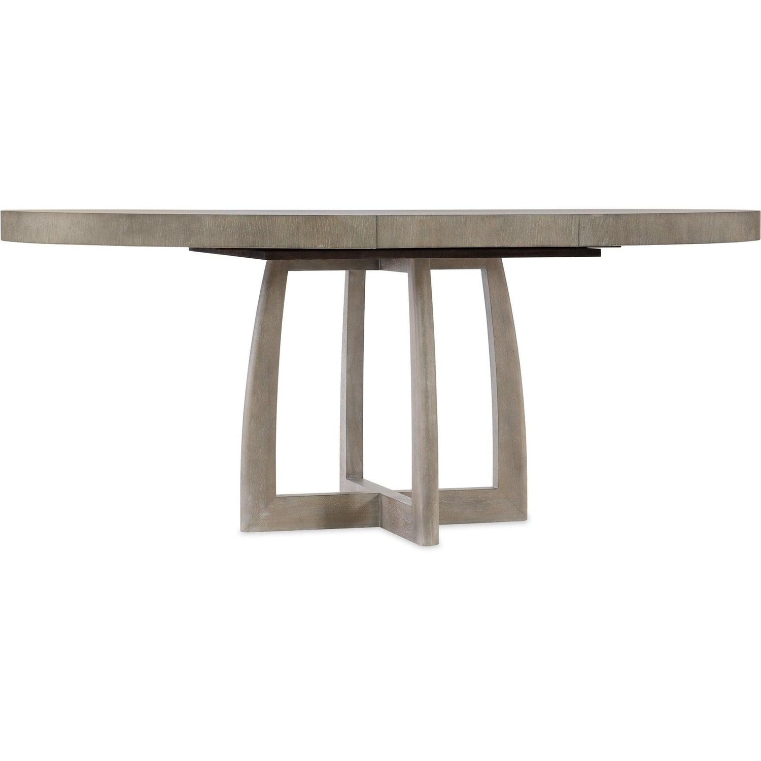 Affinity 48in Round Pedestal Dining Table - Greige Oak | Hooker Furniture | Home Elegance USA