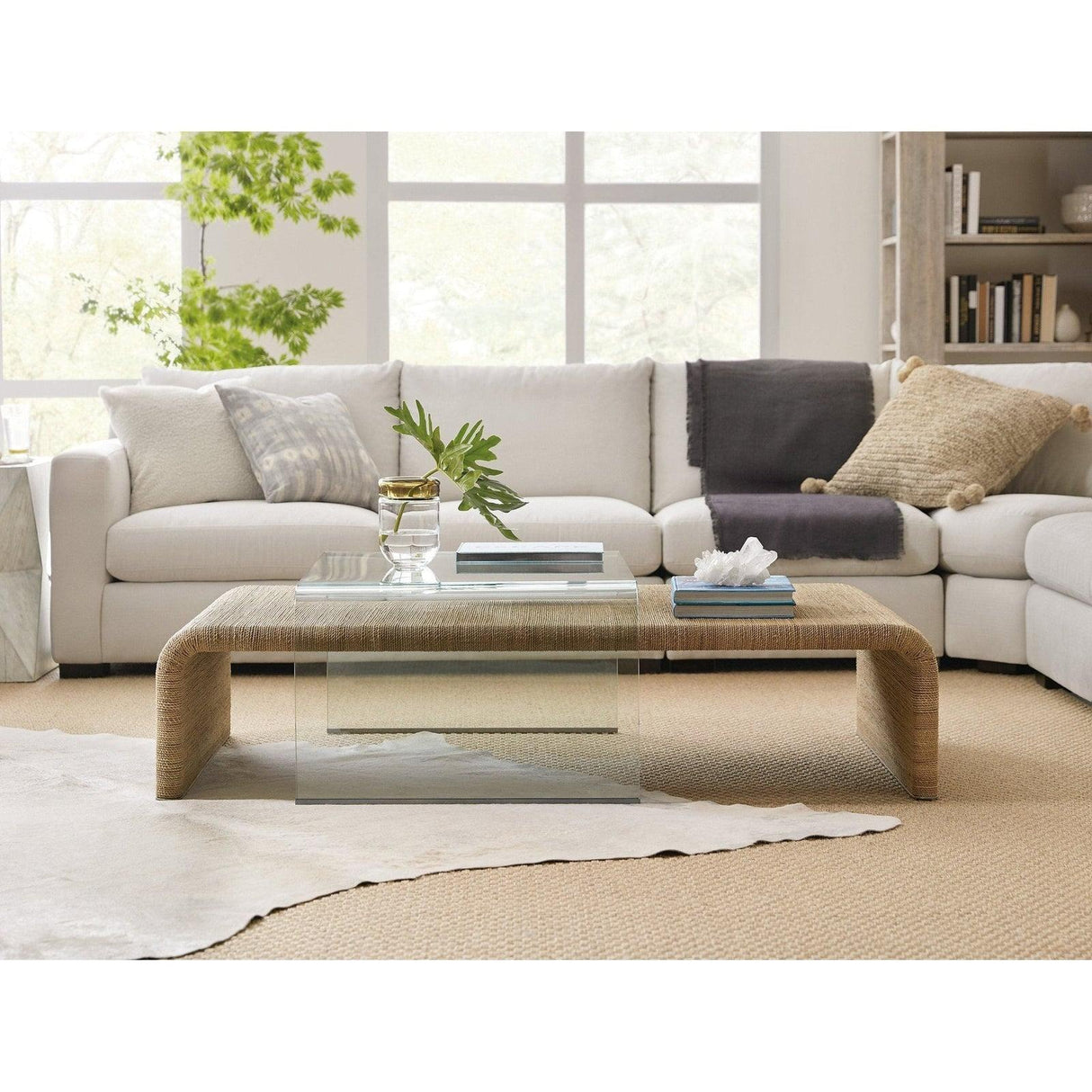 Amani Rope And Glass Cocktail Table | Hooker | Home Elegance USA
