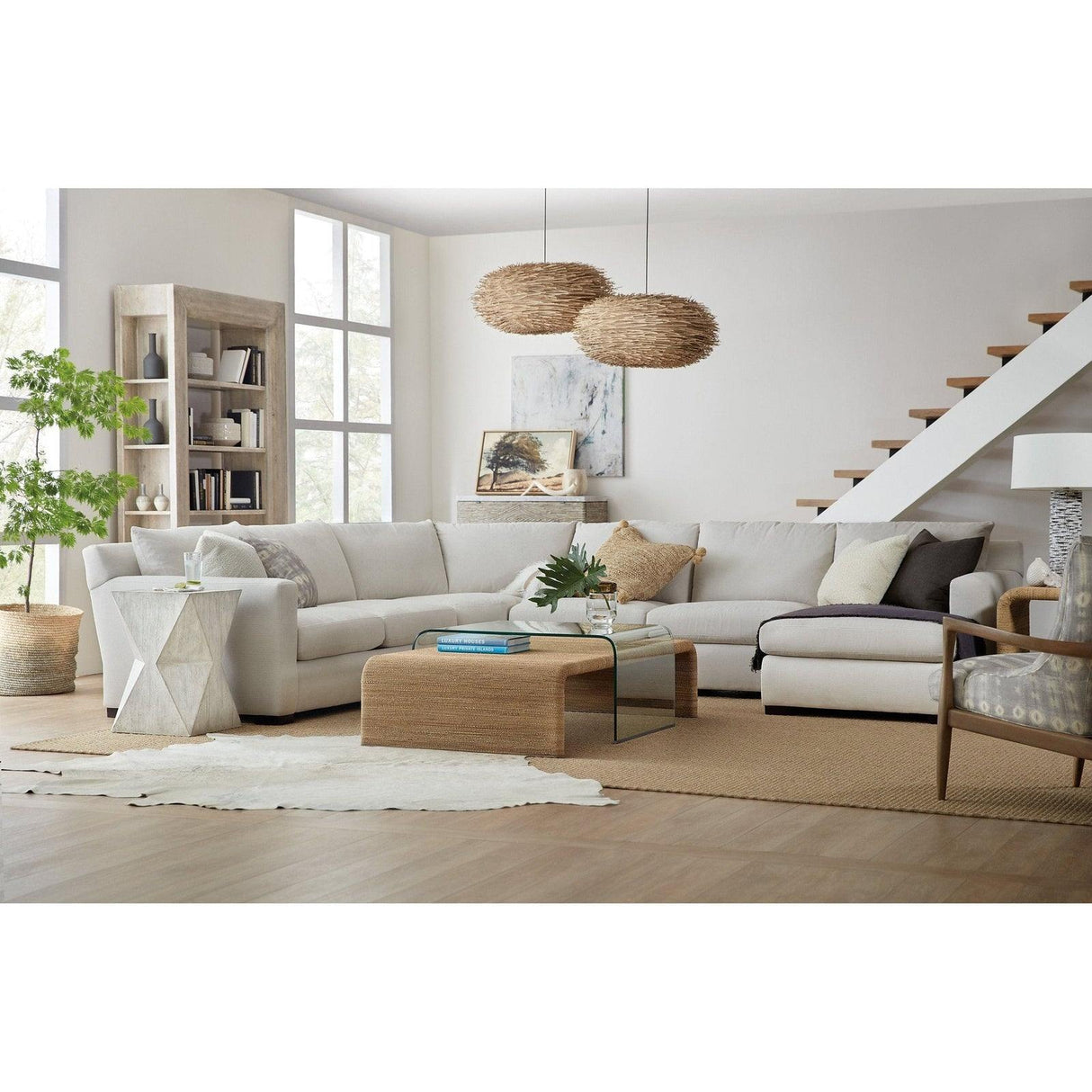 Amani Rope And Glass Cocktail Table | Hooker | Home Elegance USA