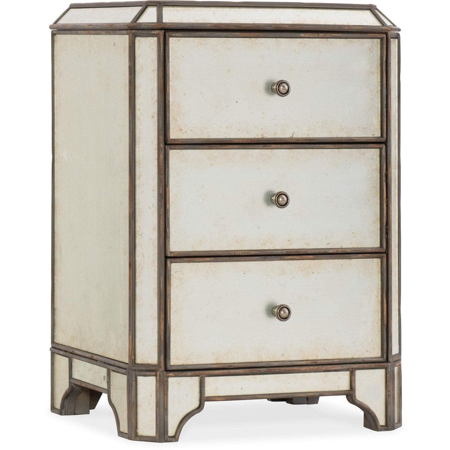 Arabella Mirrored Three - Drawer Nightstand | Hooker | Home Elegance USA