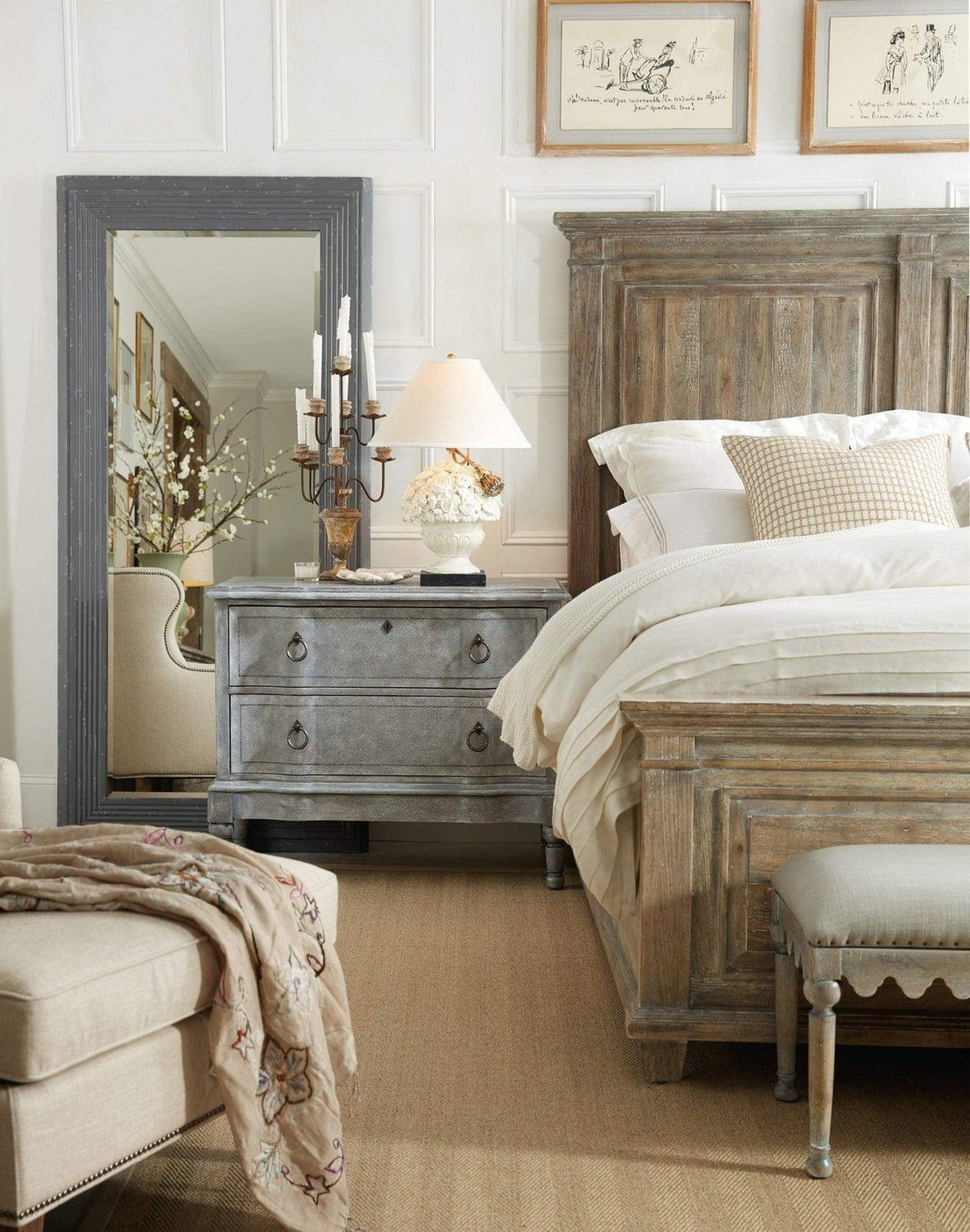 Boheme Laurier Panel Bed | Hooker | Home Elegance USA