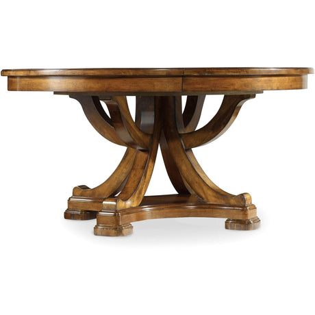 Hooker Furniture Tynecastle Round Pedestal Dining Table With One 18'' Leaf