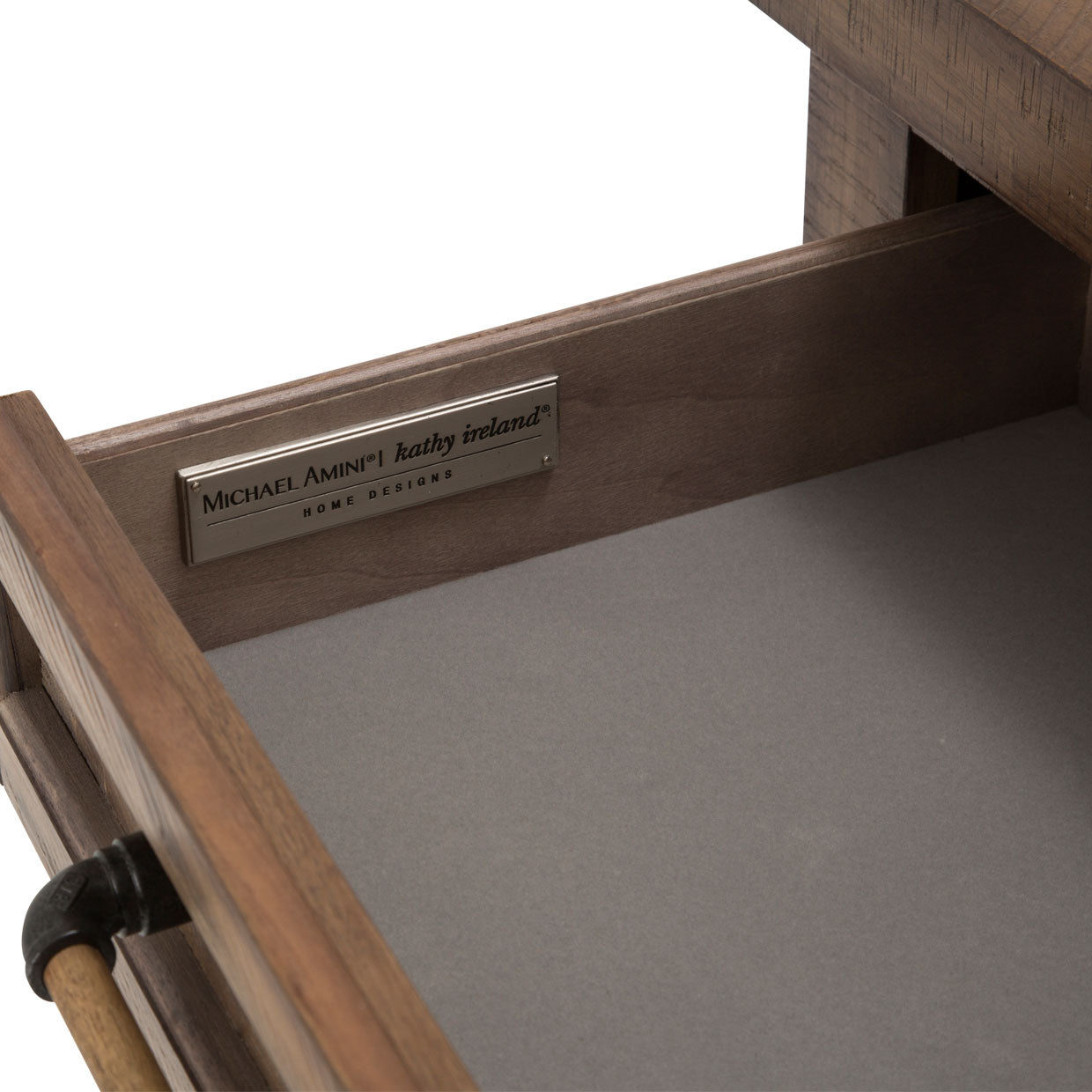Crossings Side Table W - Drawer In Reclaimed Barn - Ki - Crsg040 - 217 | Aico | Home Elegance USA