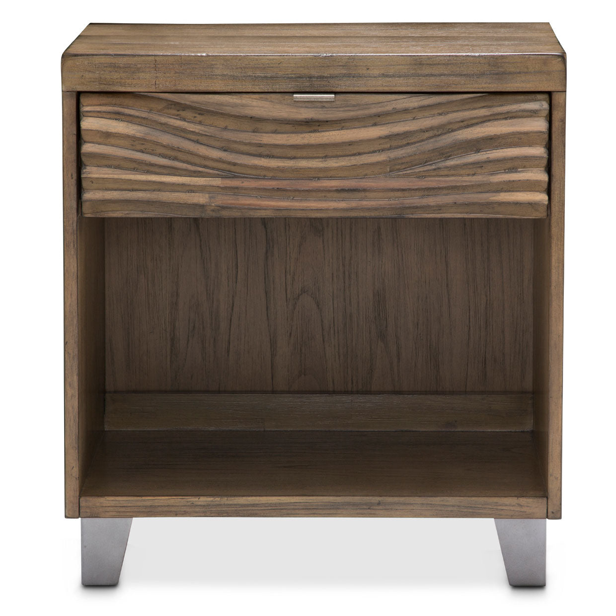 Del Mar Sound Nightstand 1 Drawer In Boardwalk - Ki - Delm040 - 215 | Aico | Home Elegance USA