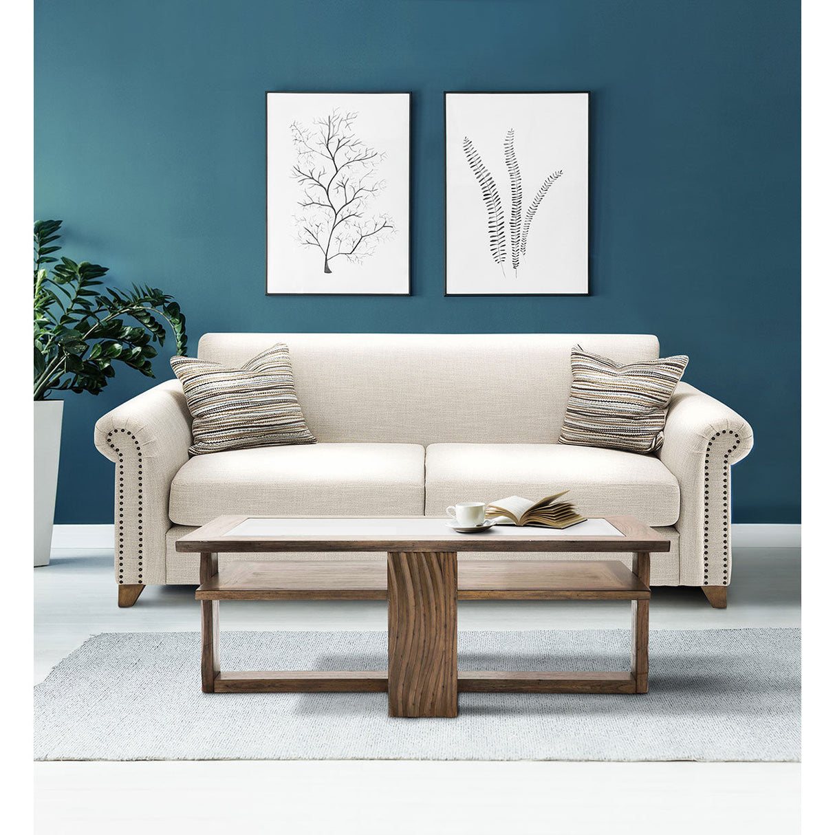 Del Mar Sound Rectangular Cocktail Table In Boardwalk - Ki - Delm201 - 215 | Aico | Home Elegance USA
