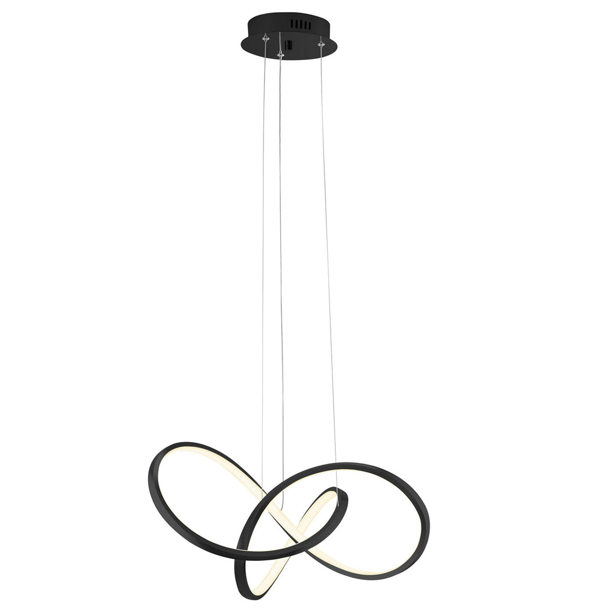 Knotted LED Dimmable Chandelier // Black - Home Elegance USA