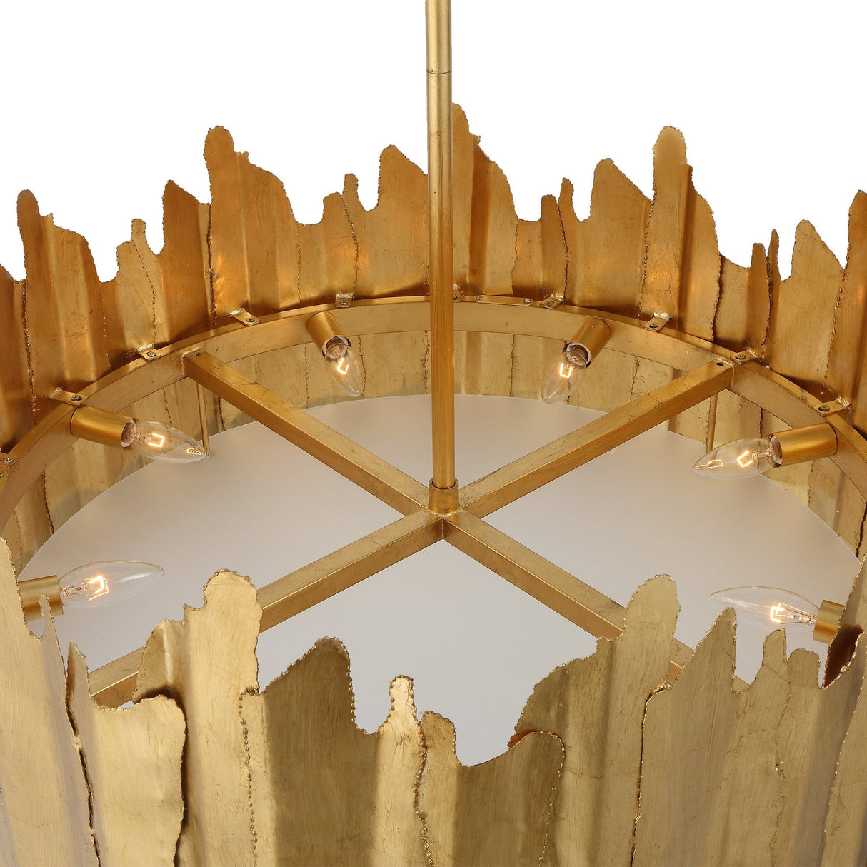 Uttermost Golden Gate 8 Light Industrial Pendant - Home Elegance USA